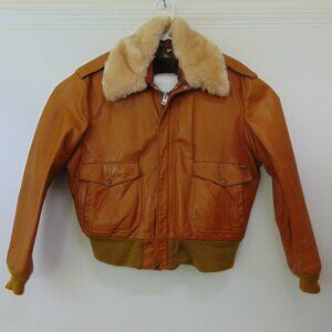Schott Mens A-2 VTG Bomber Jacket Leather Cognac Brown Size 48 XL / XXL
